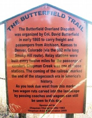The Butterfield Trail Marker image. Click for full size.