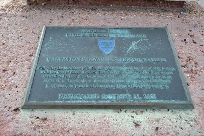 Galveston Seawall and Grade Raising Marker image. Click for full size.