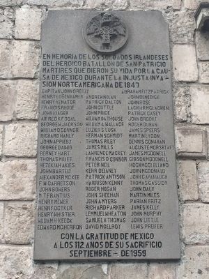 The Saint Patrick Battalion Marker. Click for full size. The Saint Patrick Battalion Marker image. Click for full size.