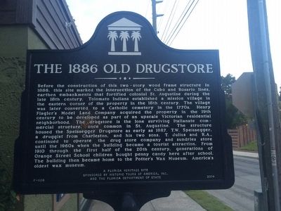 The 1886 Old drugstore Marker Close up image. Click for full size.