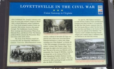 Lovettsville in the Civil War Marker image. Click for full size.