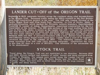 Lander Cut-off of the Oregon Trail Marker image. Click for full size.