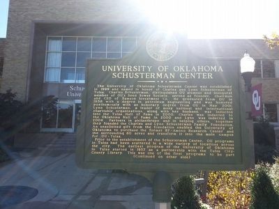 University of Oklahoma Schusterman Center Marker (side 1) image. Click for full size.