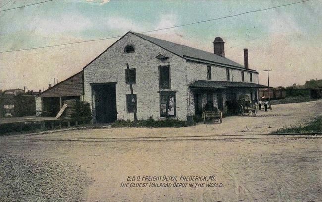 <i>B&O Freight Depot, Frederick, Maryland - The Oldest Railroad Depot in the World</i> image. Click for full size.