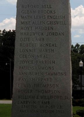 Glascock County Veterans Monument - List of Names image. Click for full size.