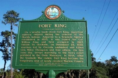 Fort King Marker. Click for full size. Fort King Marker image. Click for full size.