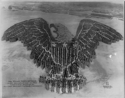 <i>The Human American eagle; 12,500 officers, nurses and men; Camp Gordon, Atlanta, Ga....</i> image. Click for full size.