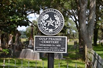 Historic Texas Cemetery Medallion for Gulf Prairie image. Click for full size.