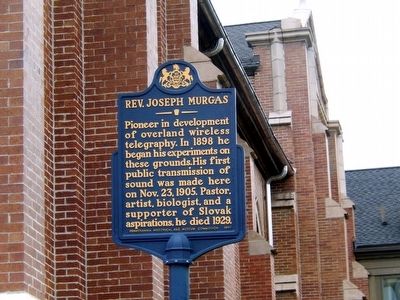 Rev. Joseph Murgas Marker. Click for full size. Rev. Joseph Murgas Marker image. Click for full size.