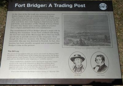 Fort Bridger: A Trading Post Marker image. Click for full size.