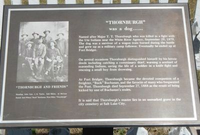 "Thornburgh" was a dog... Marker. Click for full size. "Thornburgh" was a dog... Marker image. Click for full size.