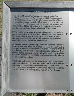 Officer's Quarters (log) Marker. Click for full size. Officer's Quarters (log) Marker image. Click for full size.