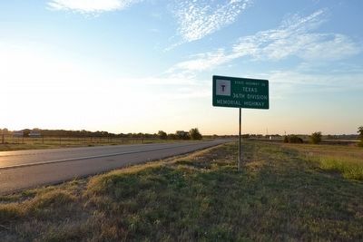 Nearby Highway Sign Designating State Highway 36 as the Texas 36th Division Memorial Highway image. Click for full size.