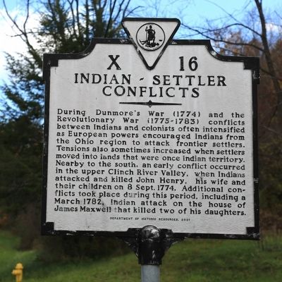 Indian-Settler Conflicts Marker image. Click for full size.