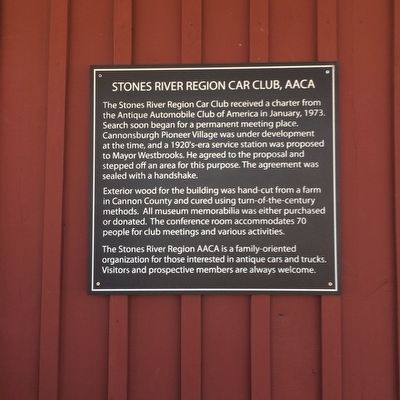 Stones River Region Car Club, AACA Marker image. Click for full size.
