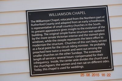 Williamson Chapel Marker image. Click for full size.