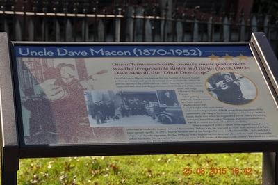 Uncle Dave Macon (1870-1952) Marker. Click for full size. Uncle Dave Macon (1870-1952) Marker image. Click for full size.