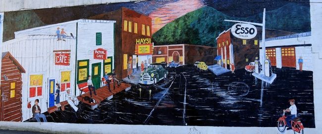 “Looking Back” Mural, by Shawn Wallace, Faces Haysi Town Park image. Click for full size.