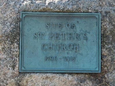 Site Of St. Peters Church Marker image. Click for full size.