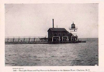 <i>The Light House and Fog Horn at the Entrance to the Genesee River, Charlotte, N.Y.</i> image. Click for full size.