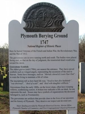 Plymouth Burying Ground Marker image. Click for full size.