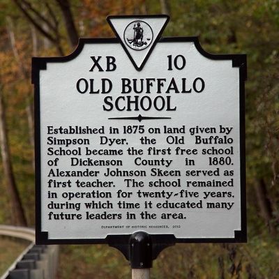 Old Buffalo School Marker. Click for full size. Old Buffalo School Marker image. Click for full size.