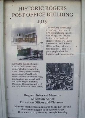 Historic Rogers Post Office Building Marker image. Click for full size.