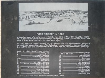 Fort Bridger in 1889 Marker image. Click for full size.