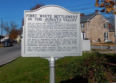 First White Settlement in the Juniata Valley Marker-Side 2 image. Click for full size.
