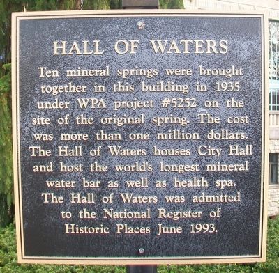 Hall of Waters Marker image. Click for full size.