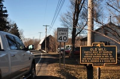Old Mill Marker in situ image. Click for full size.