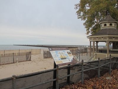 Marker & Genesee River West Pier. Click for full size. Marker & Genesee River West Pier image. Click for full size.