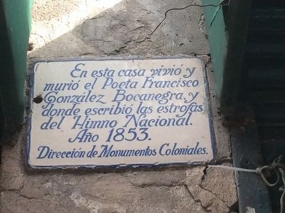 Francisco González Bocanegra Marker. Click for full size. Francisco González Bocanegra Marker image. Click for full size.