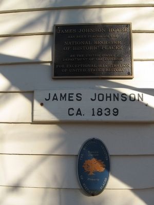 James Johnson House Marker. Click for full size. James Johnson House Marker image. Click for full size.