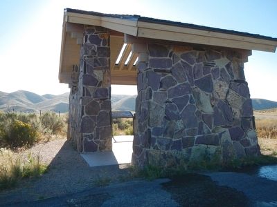 The marker is locate in this stone kiosk image. Click for full size.