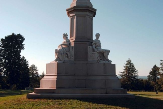 Soldier’s National Monument<br>Statues of Plenty and Peace. Click for full size. Soldier’s National Monument<br>Statues of Plenty and Peace image. Click for full size.