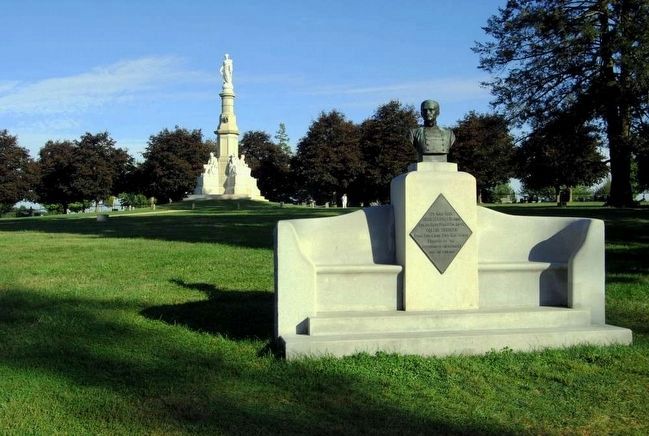 Bvt. Maj. Gen. Charles H.T. Collis Monument<br>Soldiers' National Monument in Background. Click for full size. Bvt. Maj. Gen. Charles H.T. Collis Monument<br>Soldiers' National Monument in Background image. Click for full size.