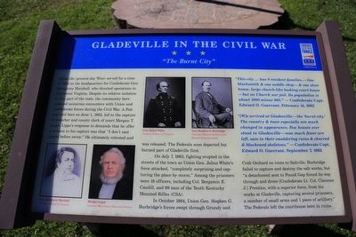 Gladeville in the Civil War Marker. Click for full size. Gladeville in the Civil War Marker image. Click for full size.