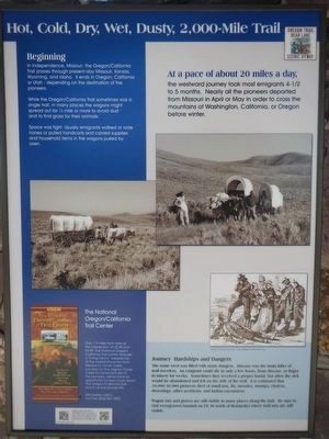 Hot, Cold, Dry, Wet, Dusty, 2,000-Mile Trail Marker image. Click for full size.