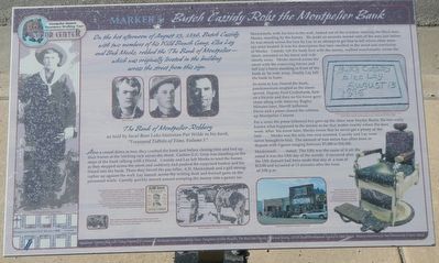 Butch Cassidy Robs the Montpelier Bank Marker image. Click for full size.