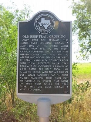 Old Beef Trail Crossing Marker image. Click for full size.