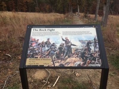 The Rock Fight Marker and Unfinished Railroad Grade image. Click for full size.