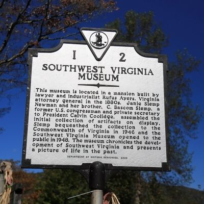 Southwest Virginia Museum Marker image. Click for full size.