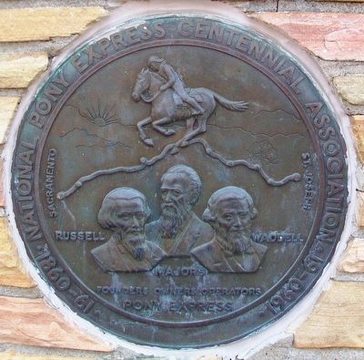 Russell, Majors and Waddell Pony Express Centennial Marker. Click for full size. Russell, Majors and Waddell Pony Express Centennial Marker image. Click for full size.