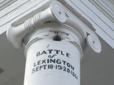 Cannonball in Lafayette County Courthouse Column image. Click for full size.