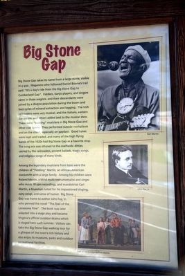 Big Stone Gap Panel. Click for full size. Big Stone Gap Panel image. Click for full size.
