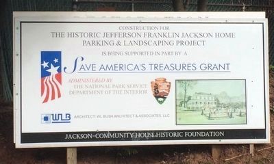 The Jackson-Community House Renovation sign. image. Click for full size.