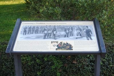Continuing a Tradition: Freemasonry at Gettysburg Marker. Click for full size. Continuing a Tradition: Freemasonry at Gettysburg Marker image. Click for full size.