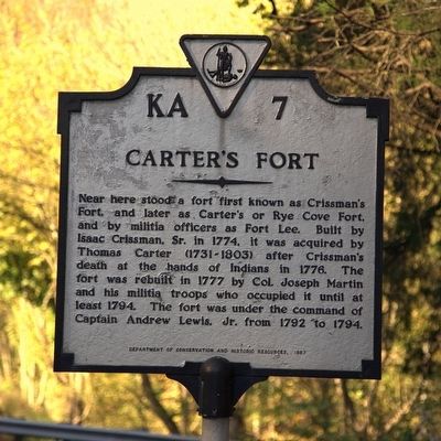 Carter’s Fort Marker image. Click for full size.