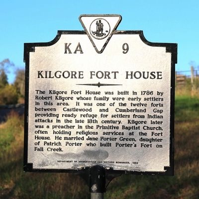 Kilgore Fort House Marker. Click for full size. Kilgore Fort House Marker image. Click for full size.